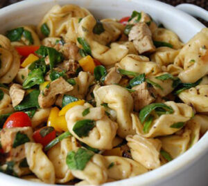 Balsamic Chicken, Spinach and Tomato Pasta Salad