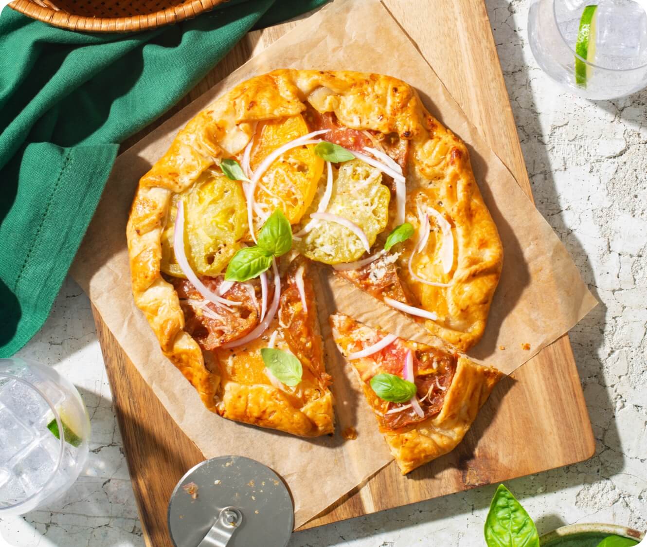 Galette de tomate y albahaca