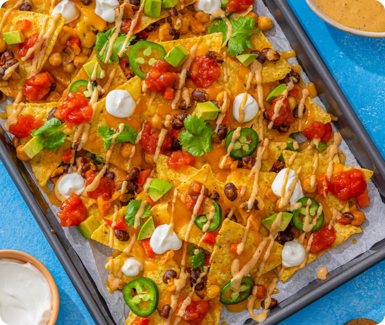 Loaded Black Bean and Chickpea Nachos